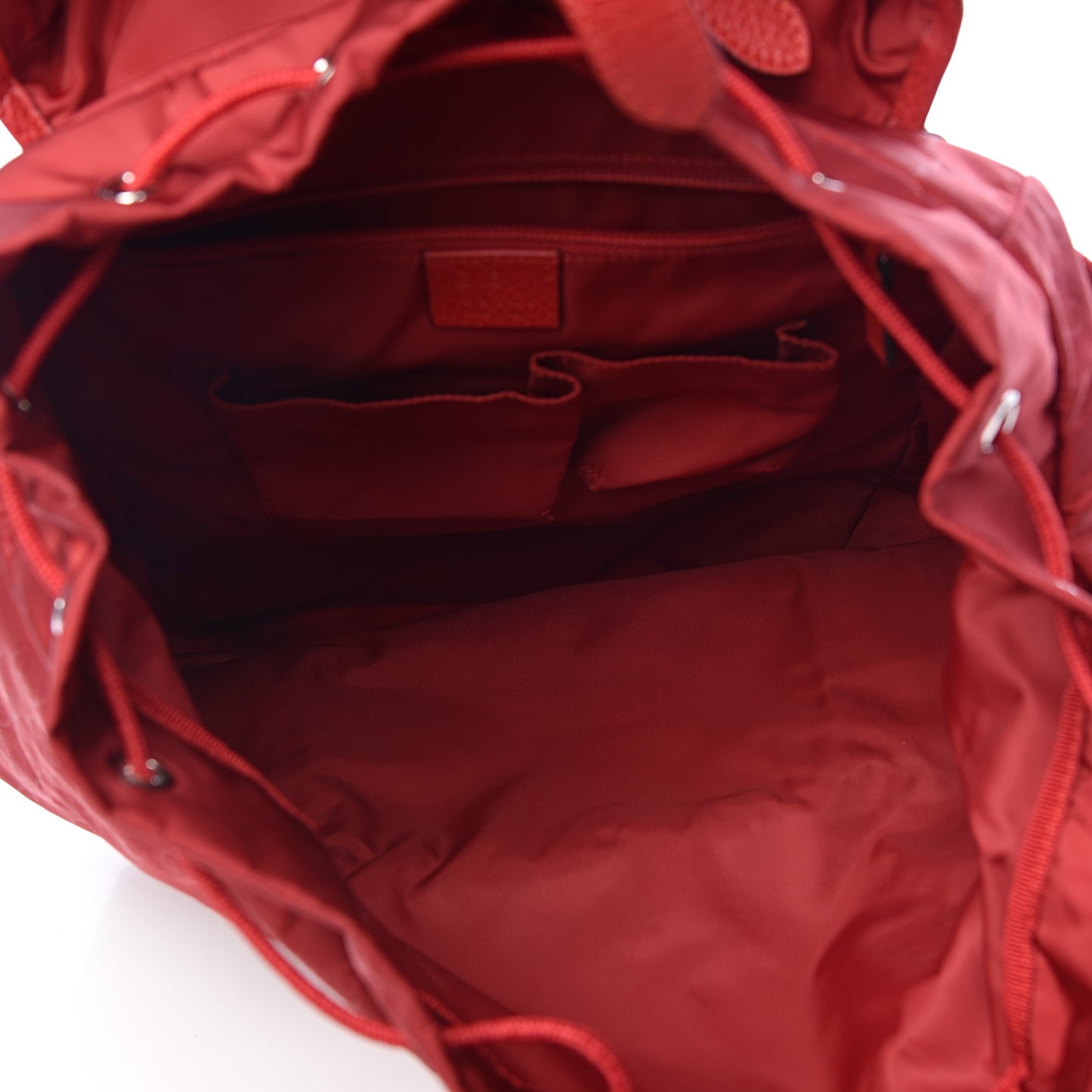 Nylon Monogram Dollar Calfskin Medium Light Double Buckle Backpack Vibrant Red