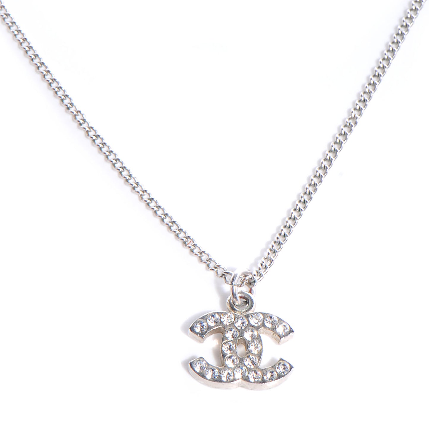 Swarovski Crystal CC Necklace Silver