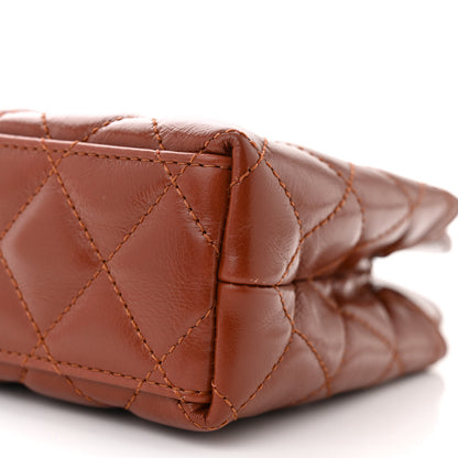 Chanel Shiny Aged Calfskin Quilted Nano Kelly Shopper Brown 10 of 11