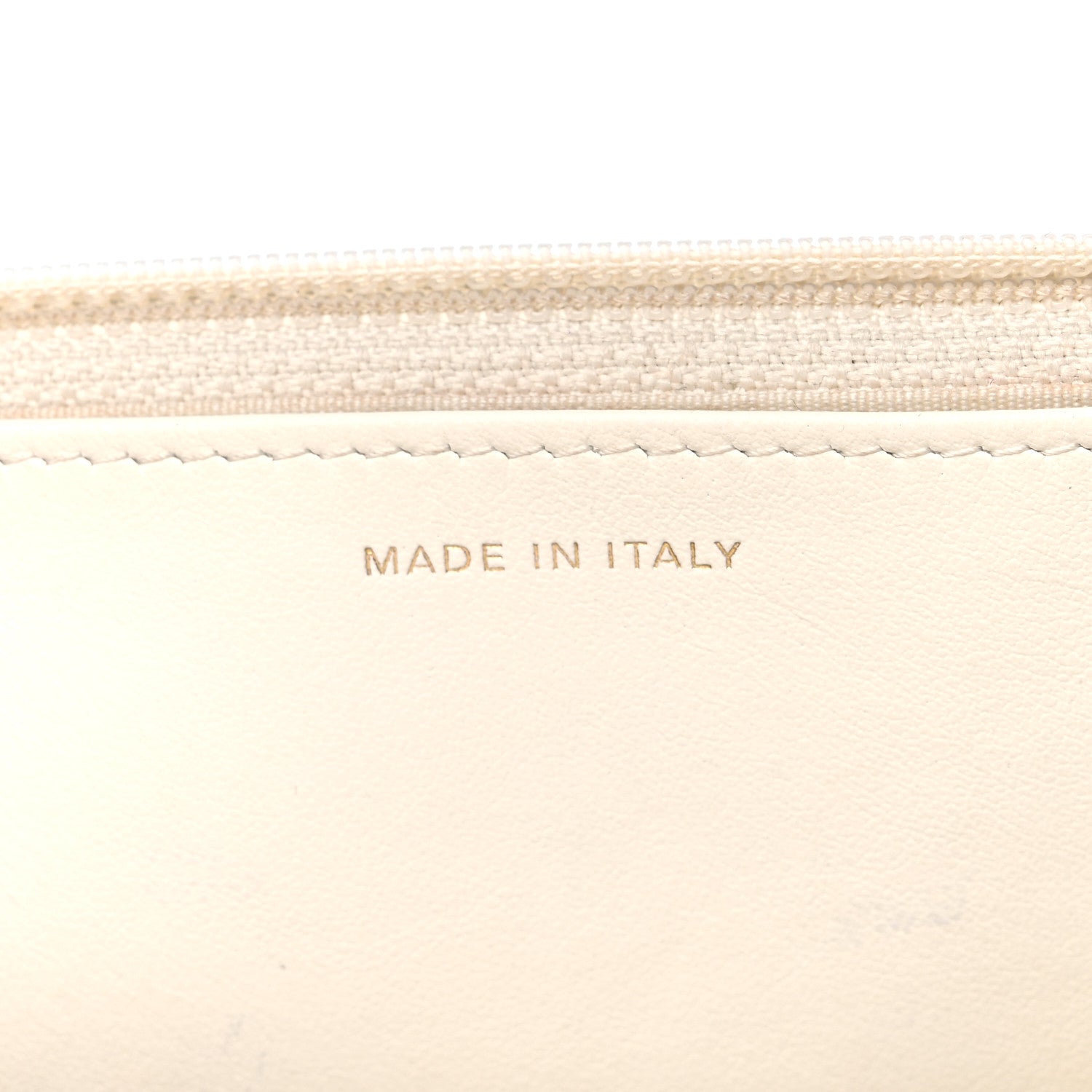 Chanel Aged Calfskin Chevron Wallet On Chain WOC White 7 of 15