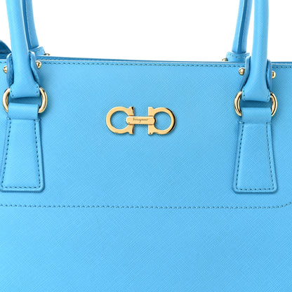 Salvatore Ferragamo Printed Calfskin Beky Tote Cielo 7 of 11