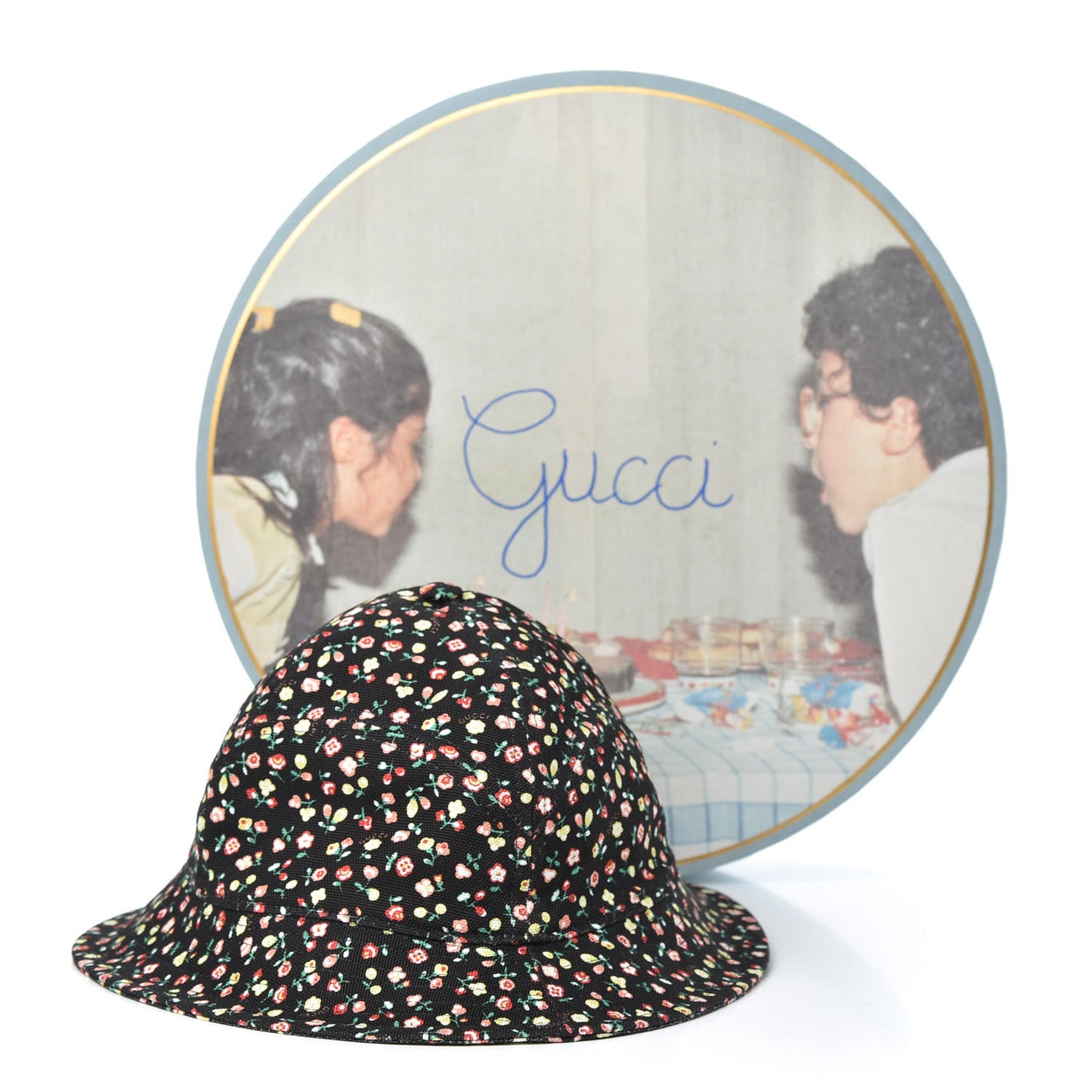 X LIBERTY OF LONDON Canvas Floral Print Bucket Hat S Black Multicolor