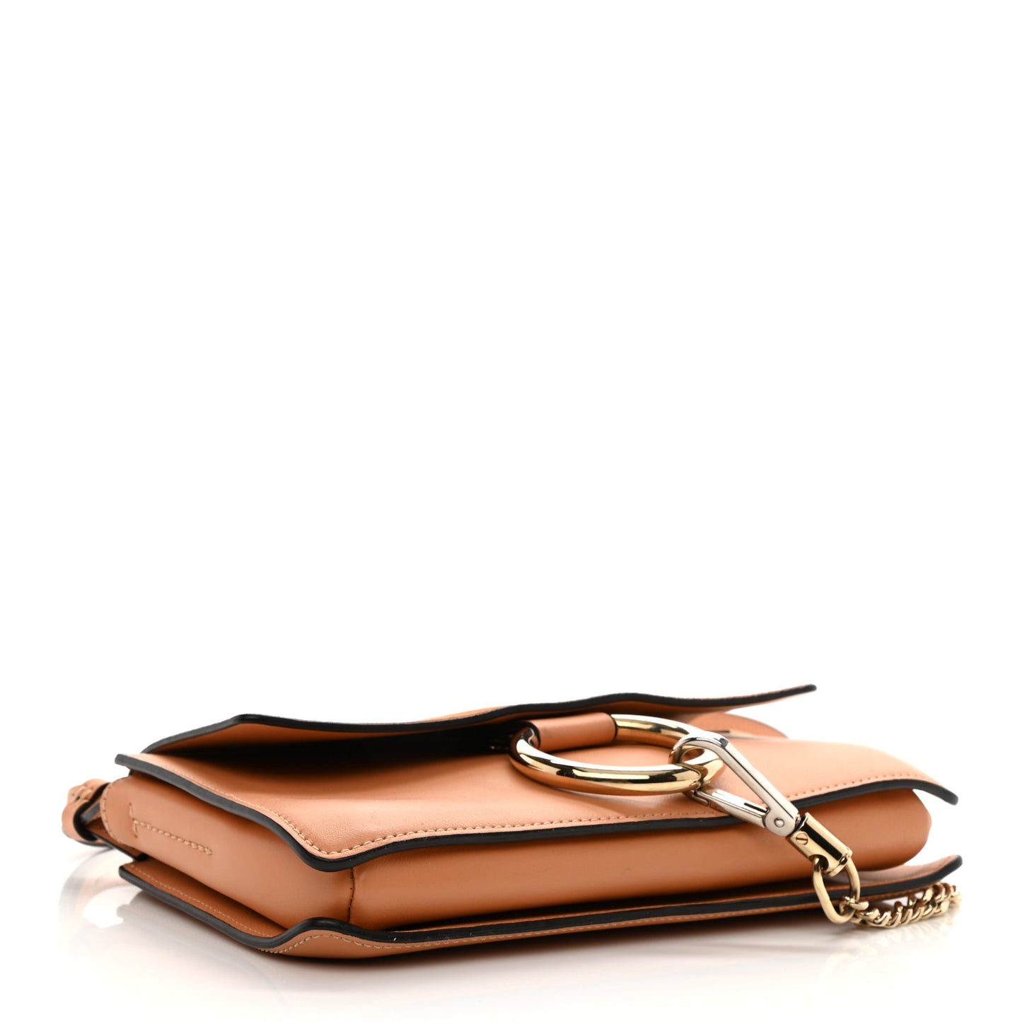 Suede Calfskin Small Faye Shoulder Bag Marrone