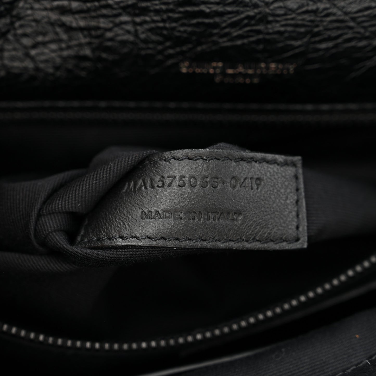 Crinkled Calfskin Matelasse Monogram Medium Niki Chain Satchel Black