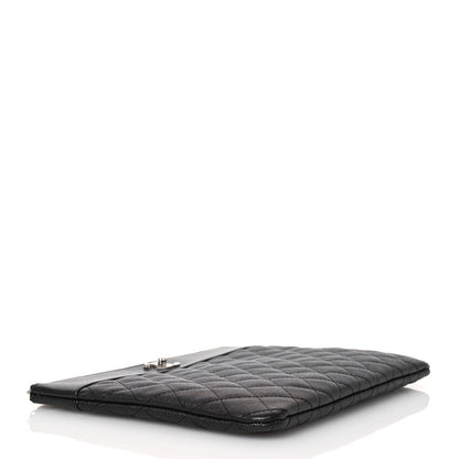 Chanel Caviar Quilted Mademoiselle Vintage Large Zip Pouch Black 4 of 10