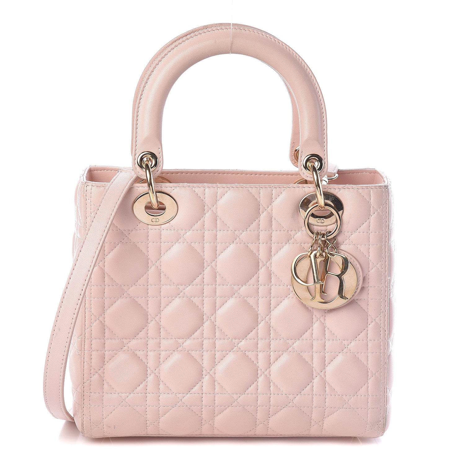 Christian Dior Lambskin Cannage Medium Lady Dior Light Pink 1 of 10
