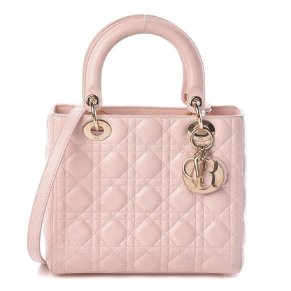 Christian Dior Lambskin Cannage Medium Lady Dior Light Pink 1 of 10