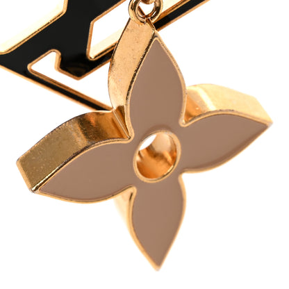 Louis Vuitton Metal Enamel Fleur De Monogram Bag Charm Dore 6 of 6