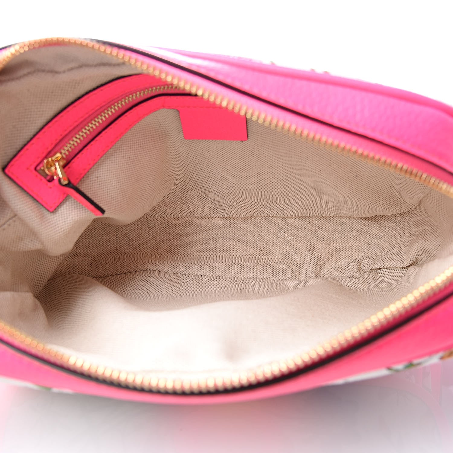 Gucci Canvas Flora Floral Shoulder Bag White Fuchsia Fluo 5 of 10