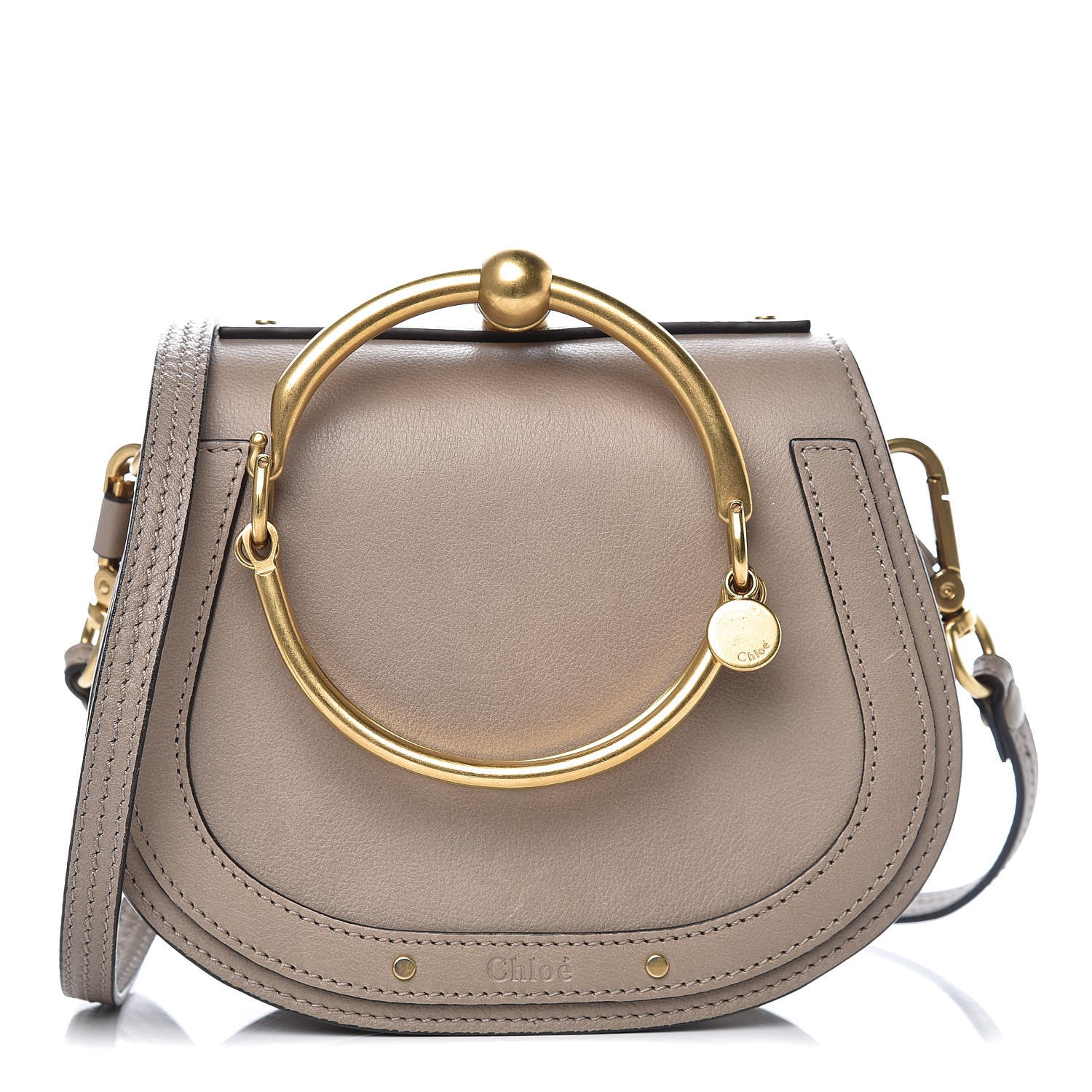 Chloe Calfskin Suede Small Nile Bracelet Bag Motty Grey 1 of 11