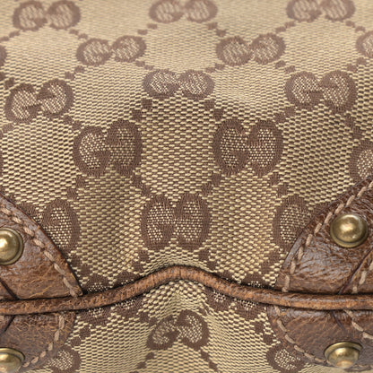 Gucci Monogram Web Studded Pelham Shoulder Bag Dark Brown 9 of 13