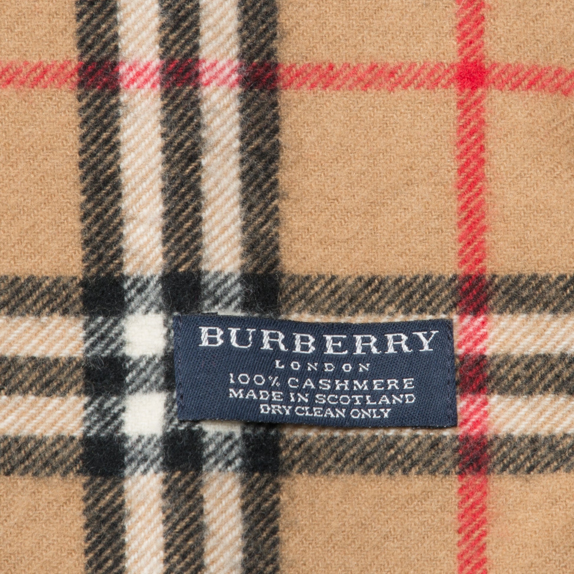 Burberry Cashmere House Check Fringe Scarf Camel 4 of 4