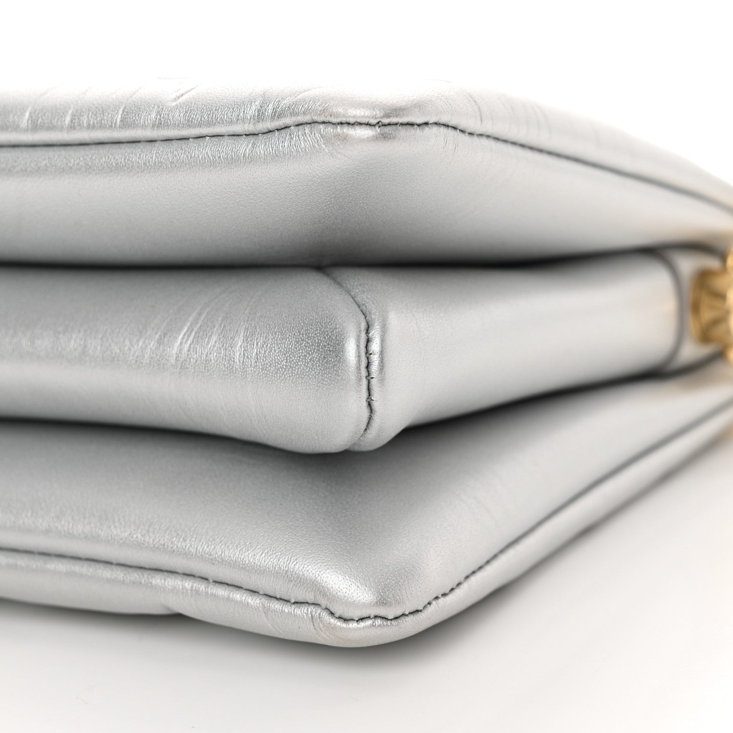 Louis Vuitton Lambskin Embossed Monogram Coussin BB Silver 9 of 10