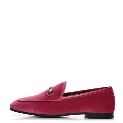 Gucci Velvet Horsebit Womens Jordaan Loafers 36.5 Light Raspberry Rose 1 of 7