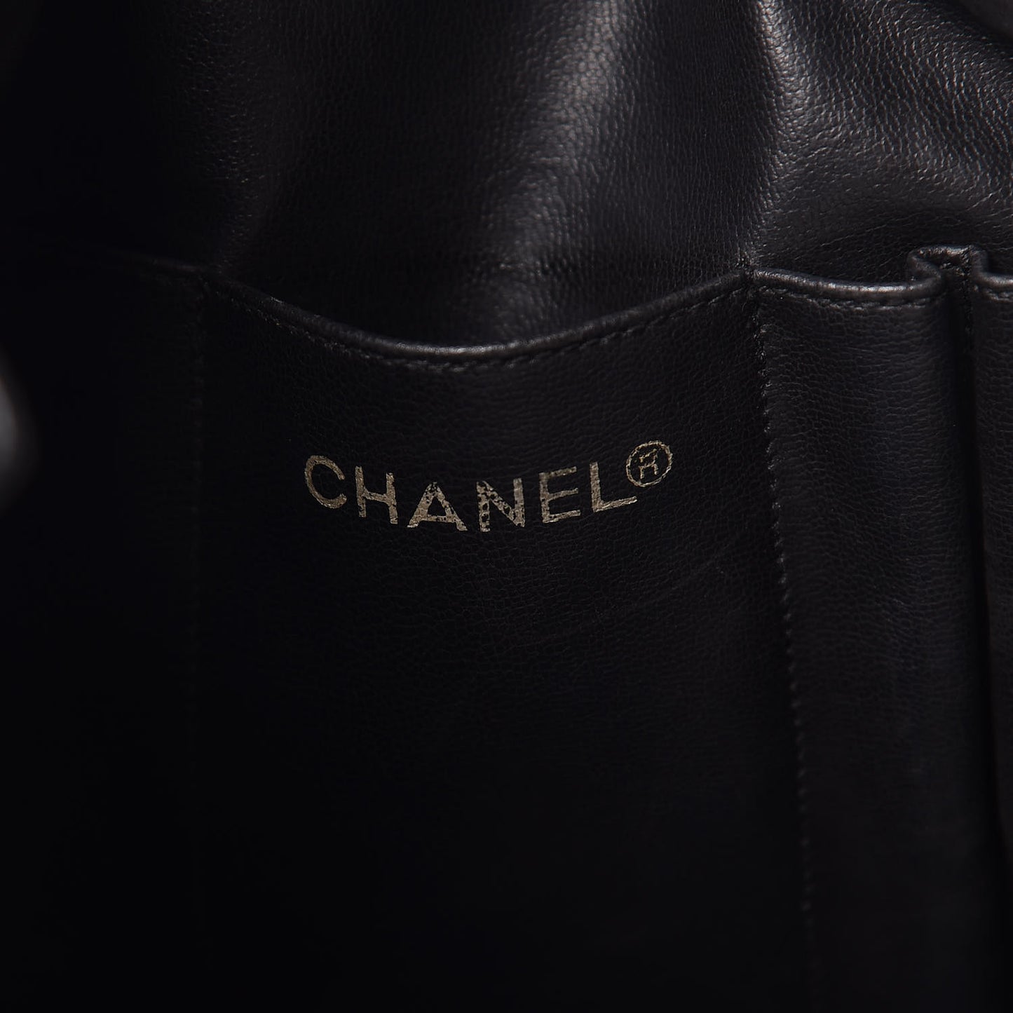 Lambskin Stitched Shopper Tote Black
