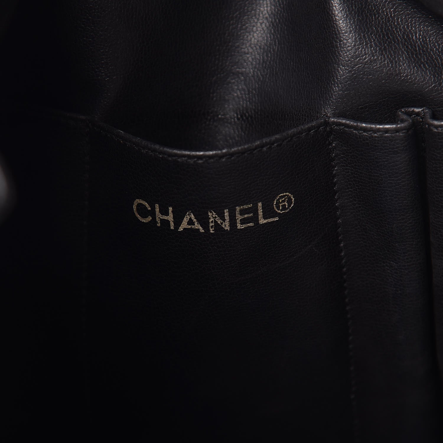 Chanel Lambskin Stitched Shopper Tote Black 6 of 14