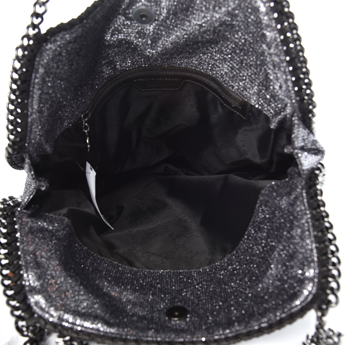 Metallic Glitter Small Falabella Tote Silver