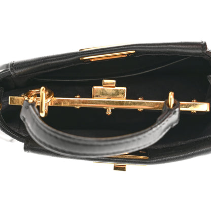 Fendi Nappa Micro Peekaboo Iconic Satchel Black 6 of 13