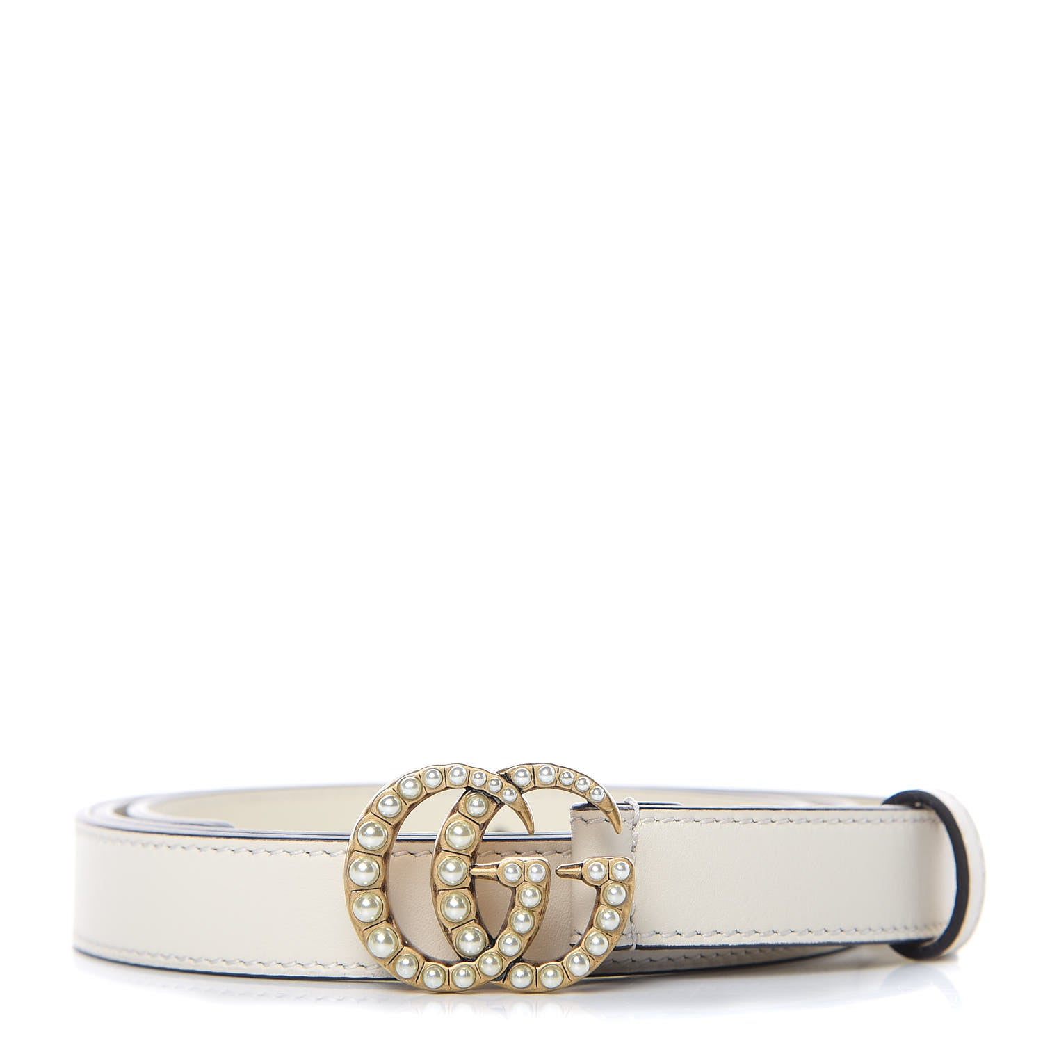 Gucci Calfskin Pearl Double G 20mm Belt 100 40 Ivory 1 of 6
