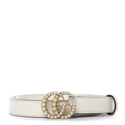 Gucci Calfskin Pearl Double G 20mm Belt 100 40 Ivory 1 of 6