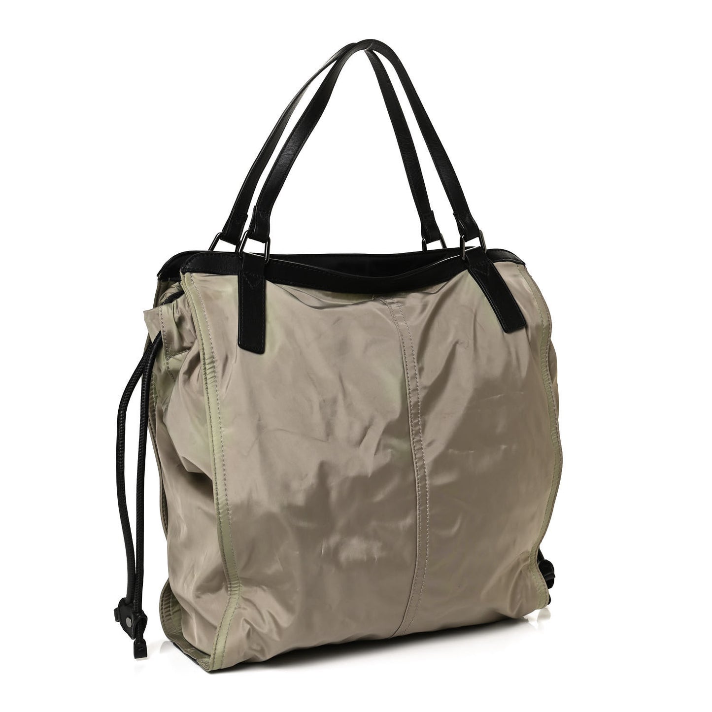 Nylon Buckleigh Packable Tote Bag Beige
