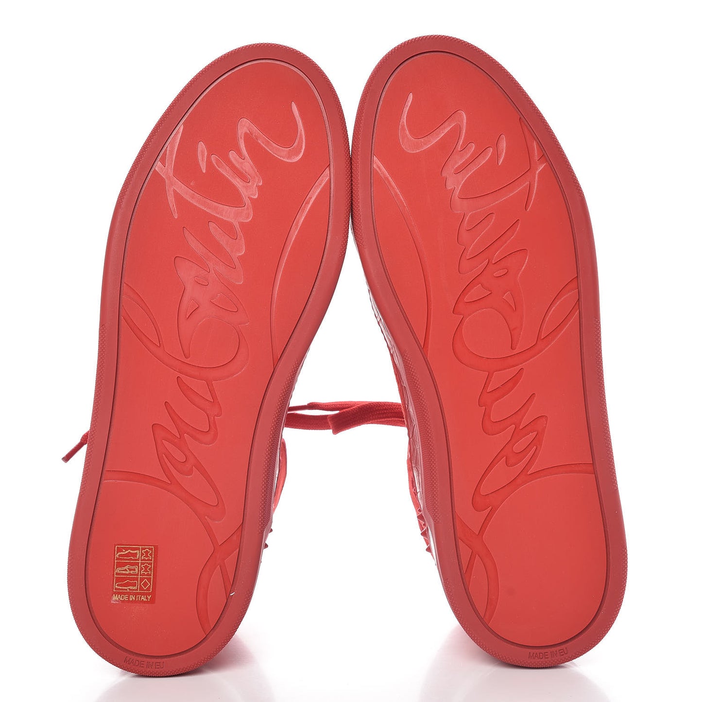 Veau Velours Patent Spikes Mens Loubikick Flat Sneakers 43.5 Flamenco