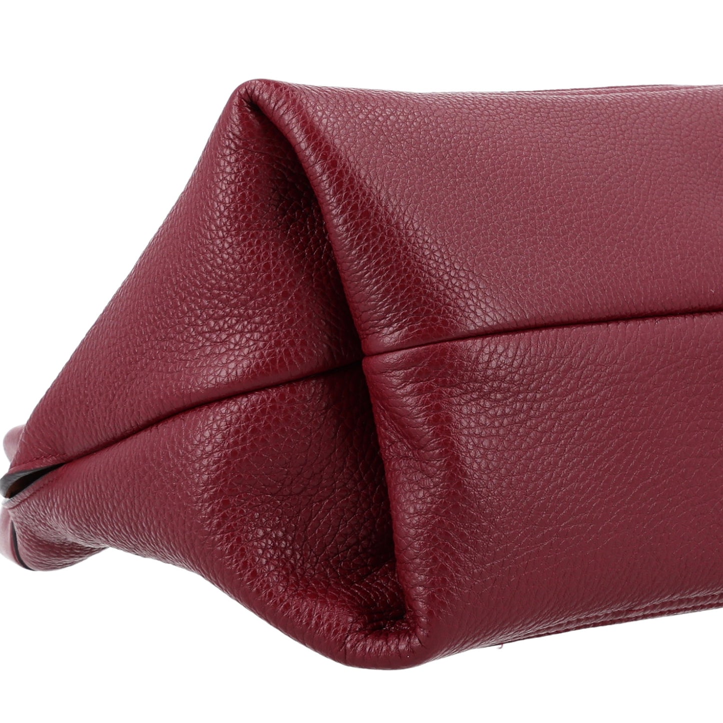 Grained Calfskin Softbit Medium Shoulder Bag Rosso Ancora