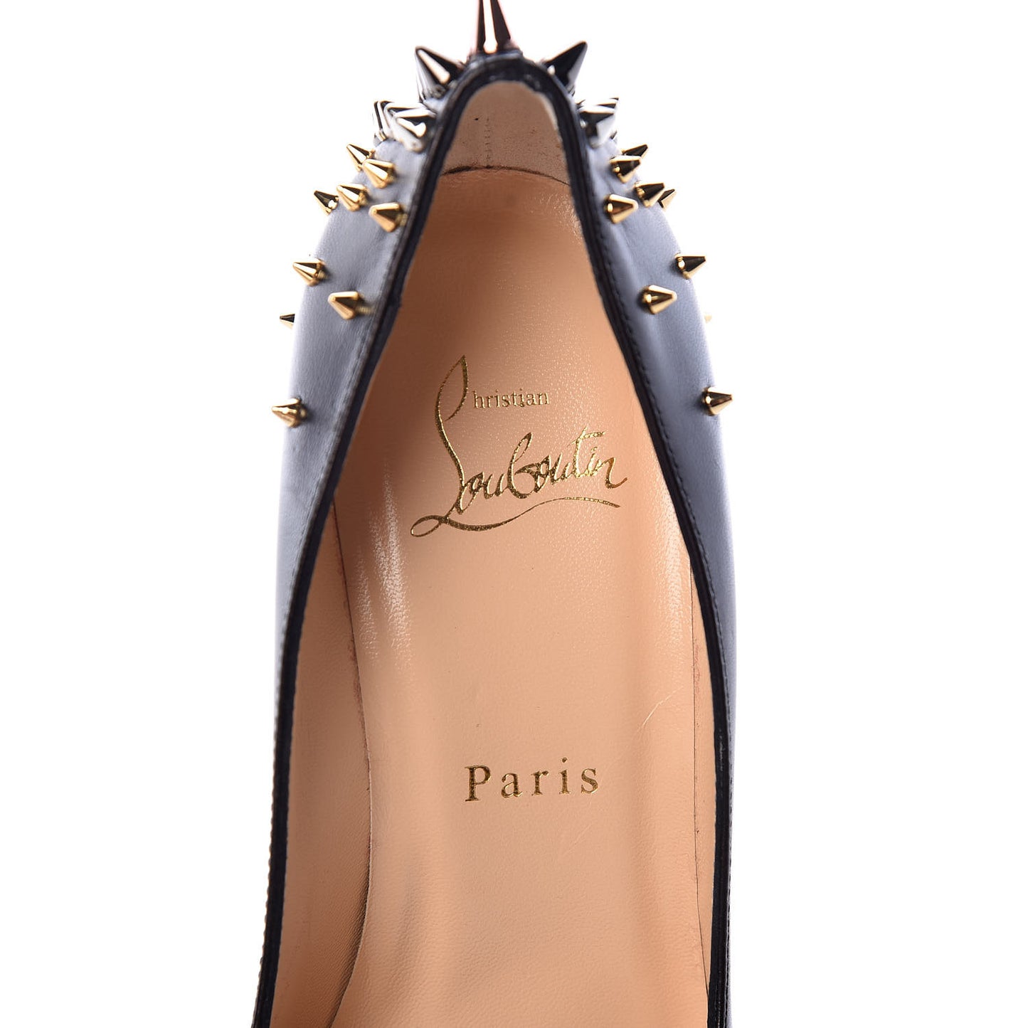 Shiny Nappa Goldopump Spikes 70 Pumps 36.5 Black