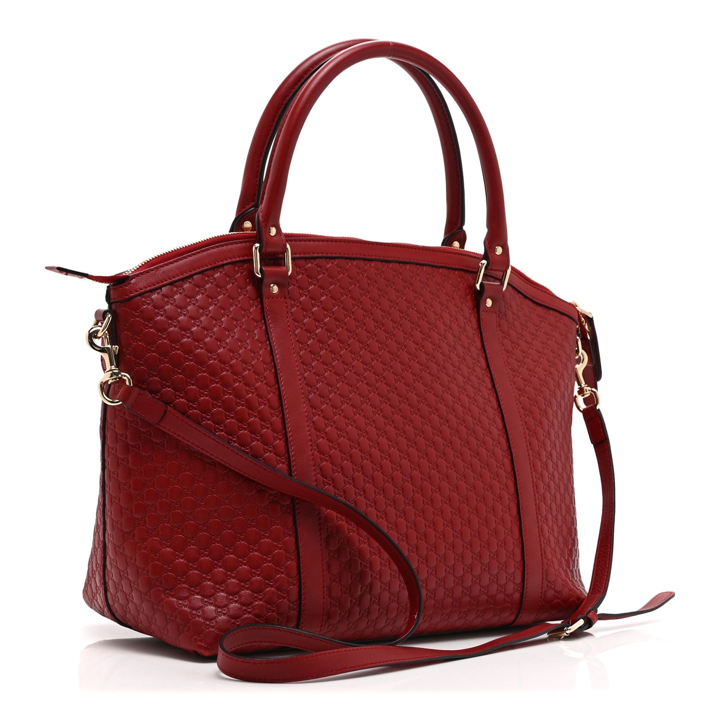 Soft Microguccissima Large Dome Satchel Red