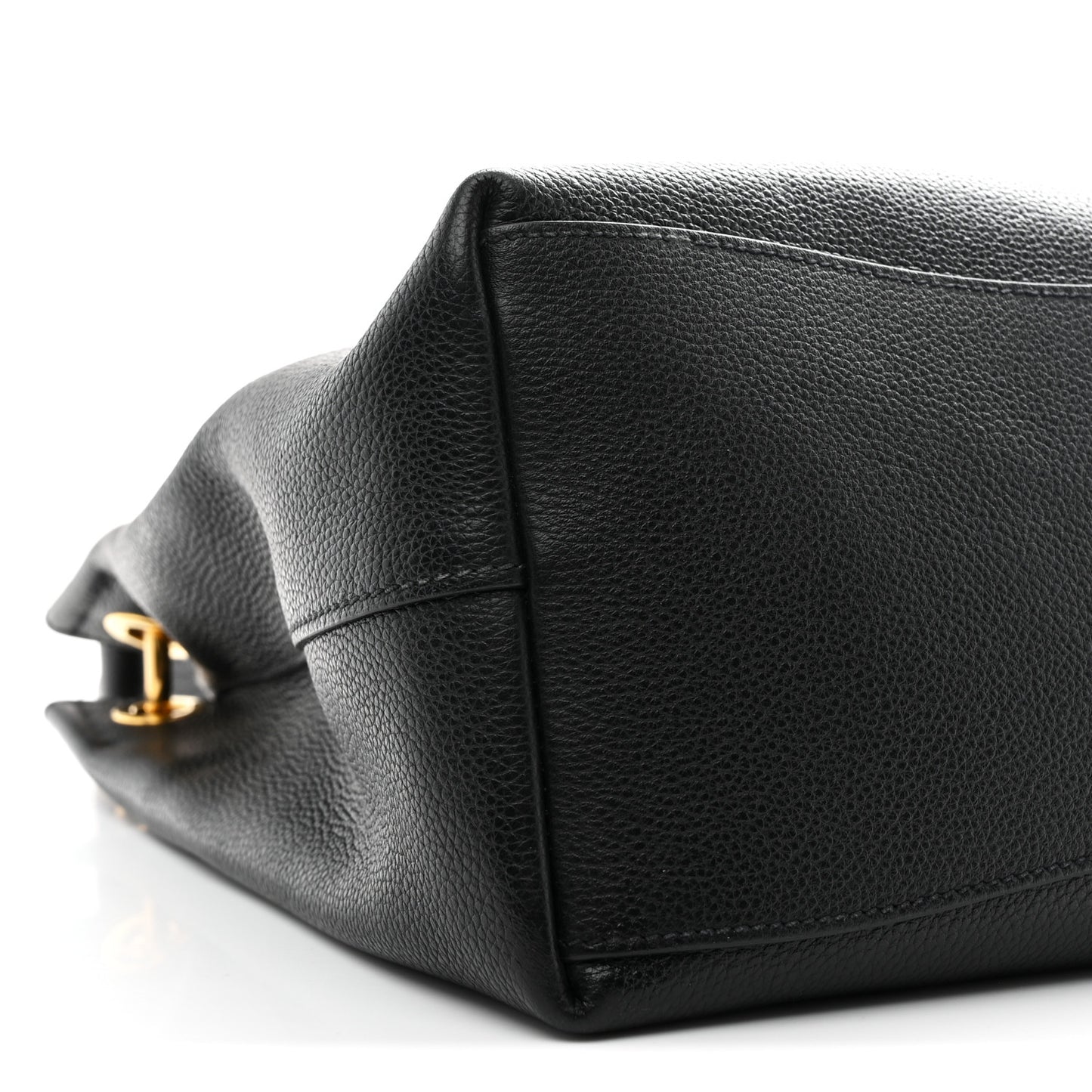 Vitello Phenix Embossed Logo Hobo Black