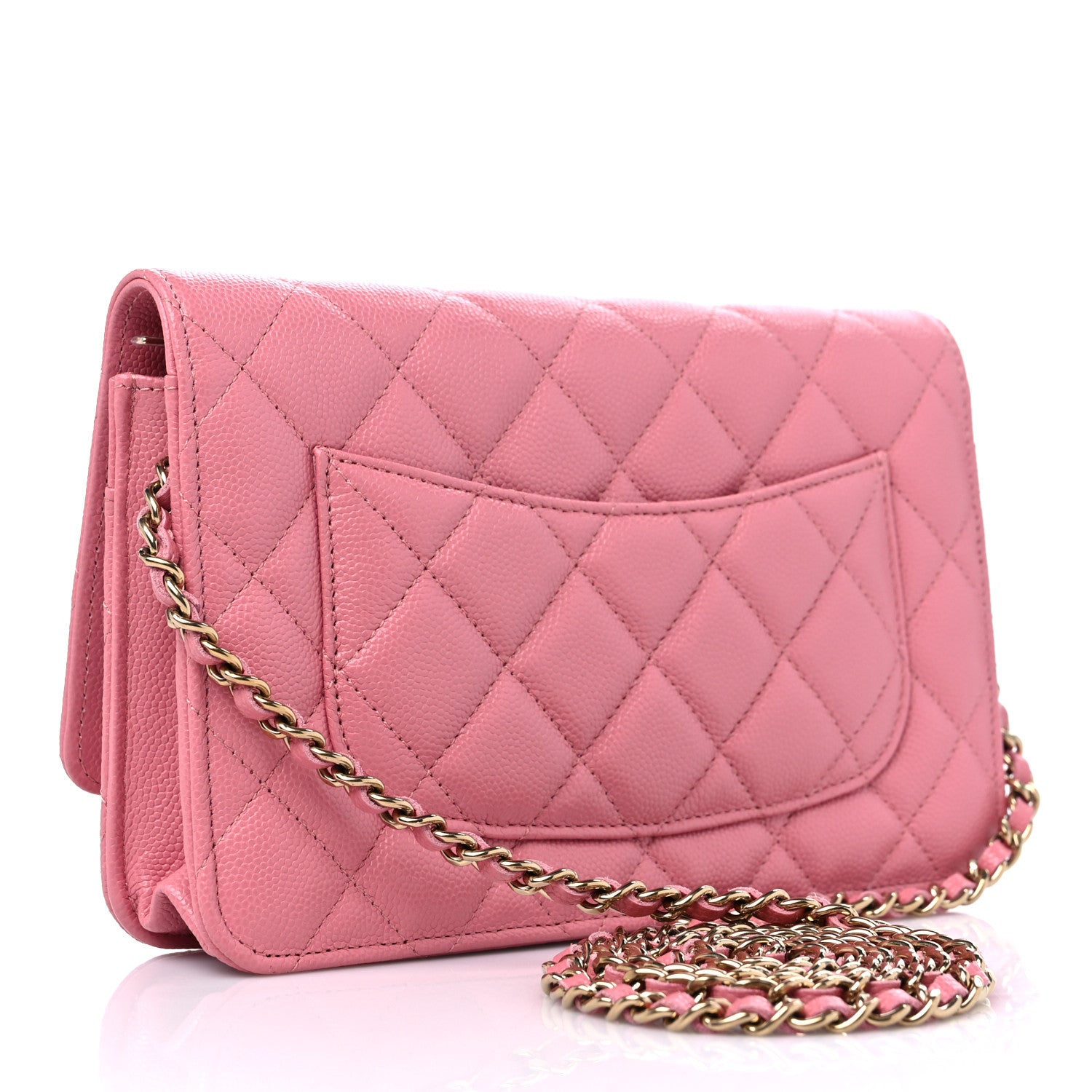 Chanel Caviar Quilted Wallet On Chain WOC Dark Pink 3 of 11