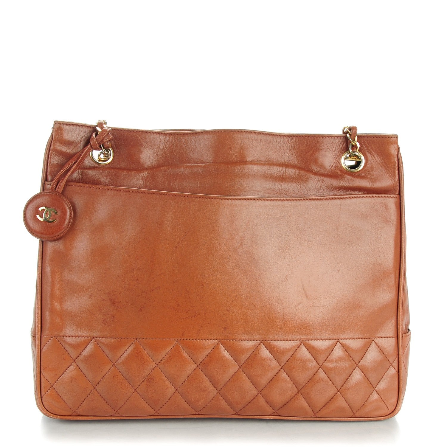 Chanel Lambskin Shopping Tote Brown 1 of 8