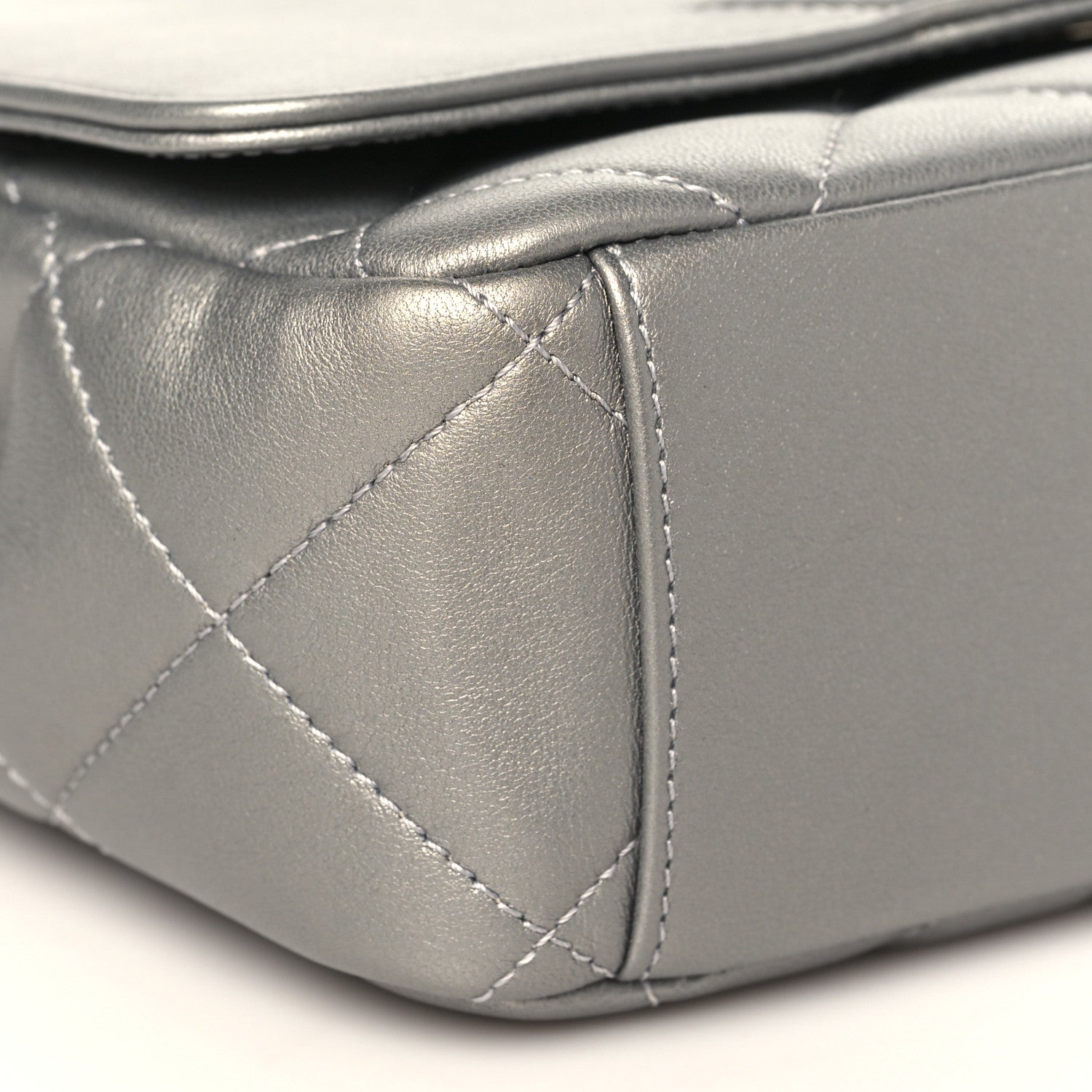Chanel Metallic Lambskin Quilted Timeless CC Flap Silver 7 of 9