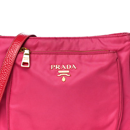 Prada Tessuto Nylon Patent Pocket Messenger Bag Fuxia 8 of 19