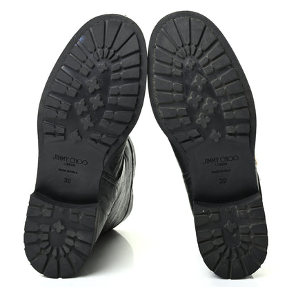 Jimmy Choo Lambskin Biker Boots 39 Black 5 of 8