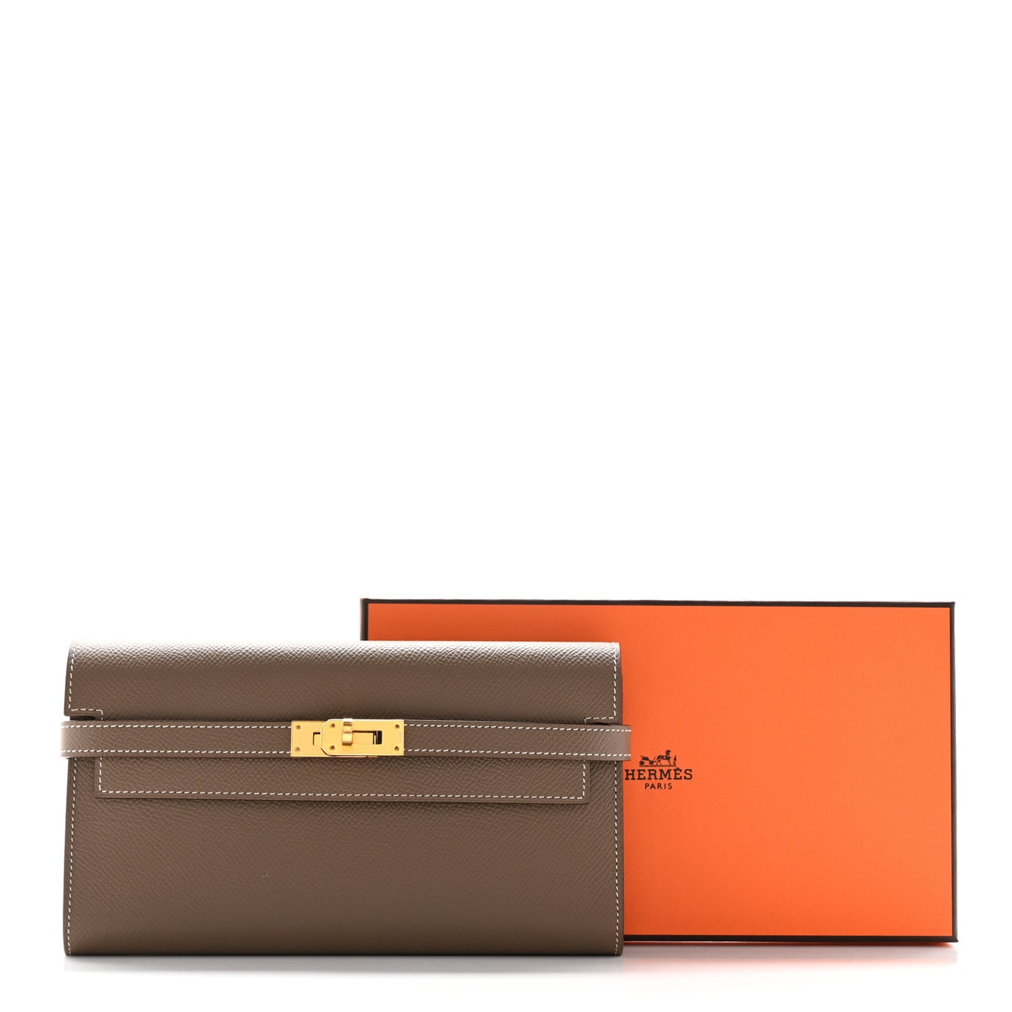 Epsom Kelly Longue Wallet Etoupe