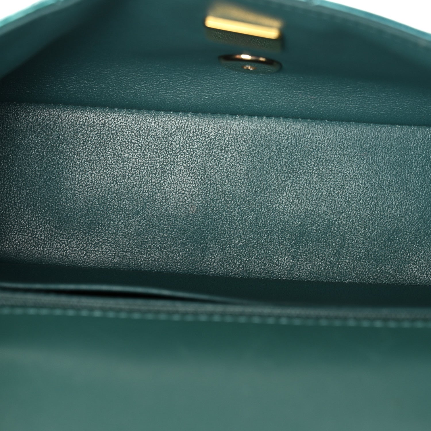 Chanel Shaded Patent Calfskin Quilted Mini Rectangular Flap Green Blue 5 of 11