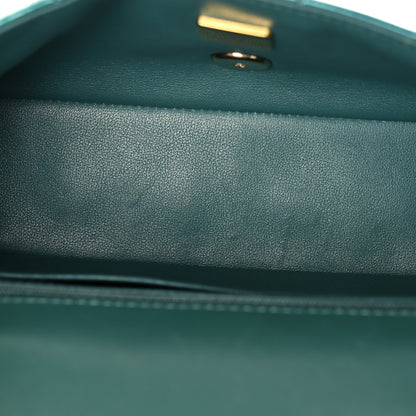 Chanel Shaded Patent Calfskin Quilted Mini Rectangular Flap Green Blue 5 of 11