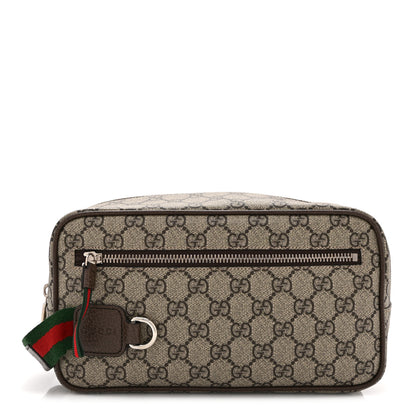 Gucci GG Supreme Medium Toiletry Case Beige Dark Brown 1 of 10