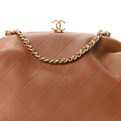 Chanel Lambskin Quilted Clutch With Chain Brown 8 of 10