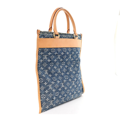 Louis Vuitton Monogram Denim Sac Plat Blue 3 of 11