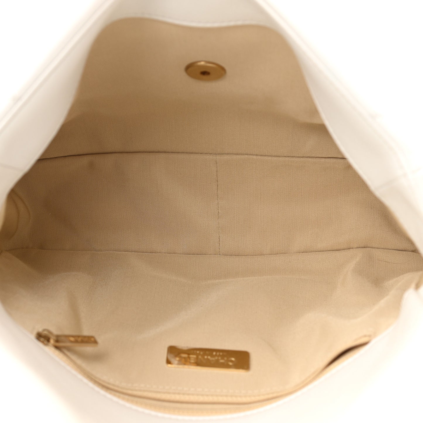 Goatskin Quilted Large Chanel 19 Flap White