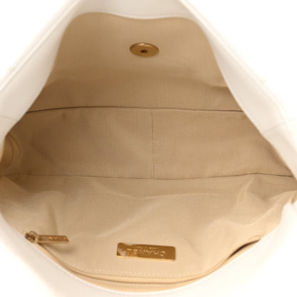 Chanel Goatskin Quilted Large Chanel 19 Flap White 5 of 10