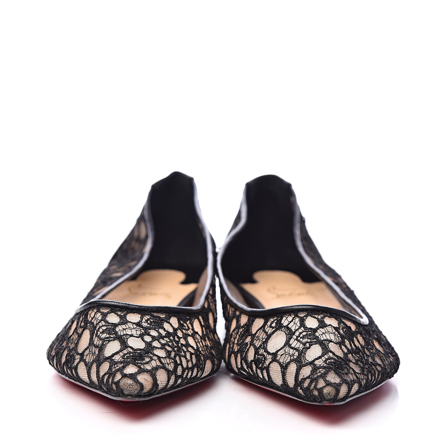 Christian Louboutin Kid Rete Lace Follies Ballerina Flat 41.5 Black 2 of 8