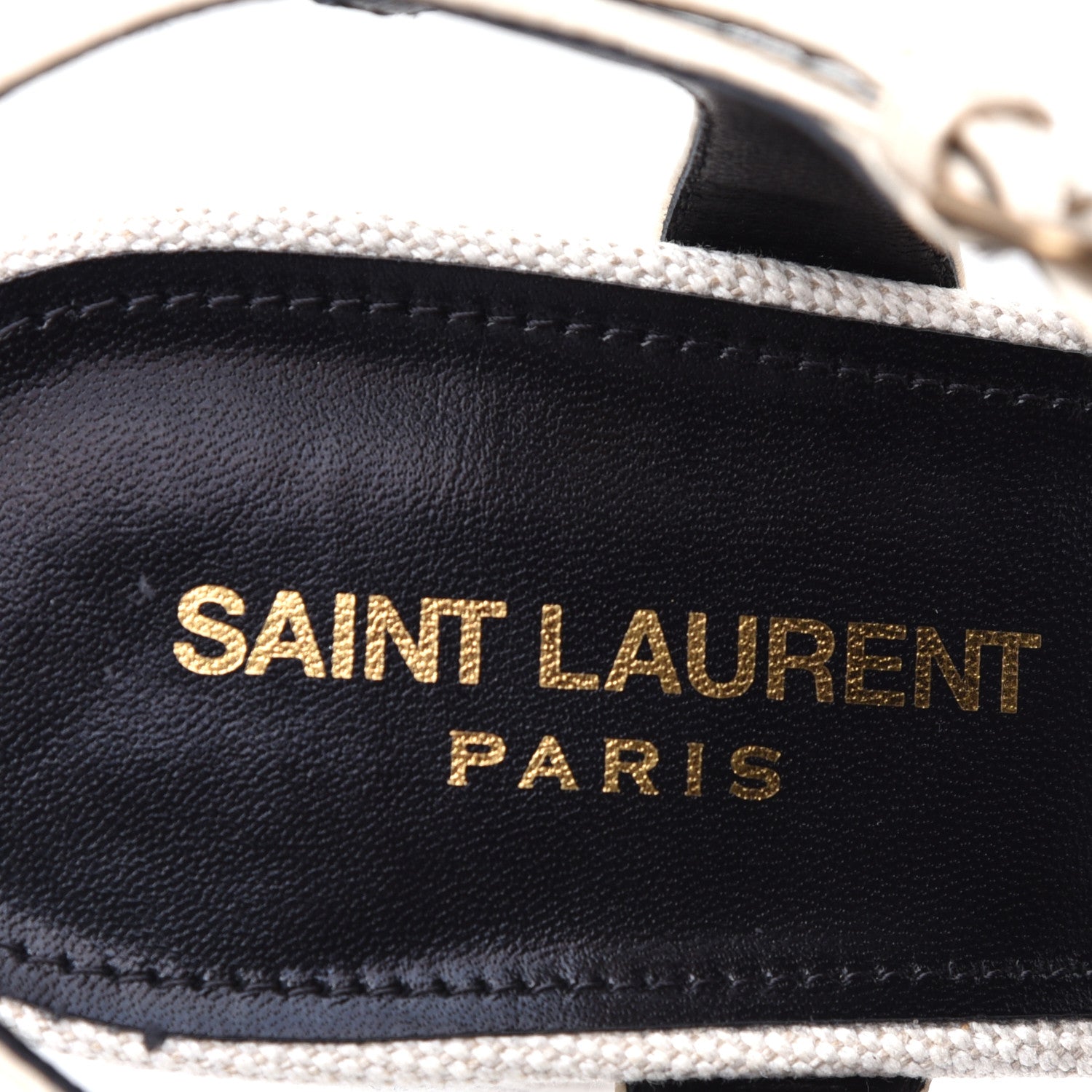 Saint Laurent Canvas Bianca 125 Platform Sandals 38 Cream 8 of 10