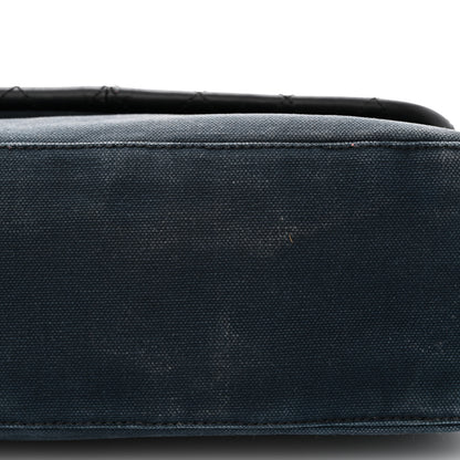 Chanel Canvas Lambskin Mademoiselle Lock Flap Navy White 13 of 16