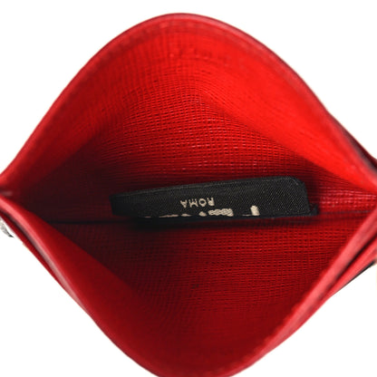Fendi Vitello Elite Monster Eyes Inlay Card Holder Black Giallo Rosso 5 of 12