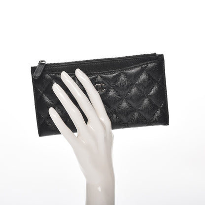 Chanel Iridescent Caviar Quilted Classic Zip Pouch Black 2 of 8