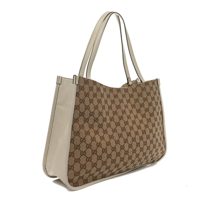 Gucci Monogram New Sakai Calfskin Lux Horsebit 1955 Tote Beige Ebony Mystic White 3 of 11