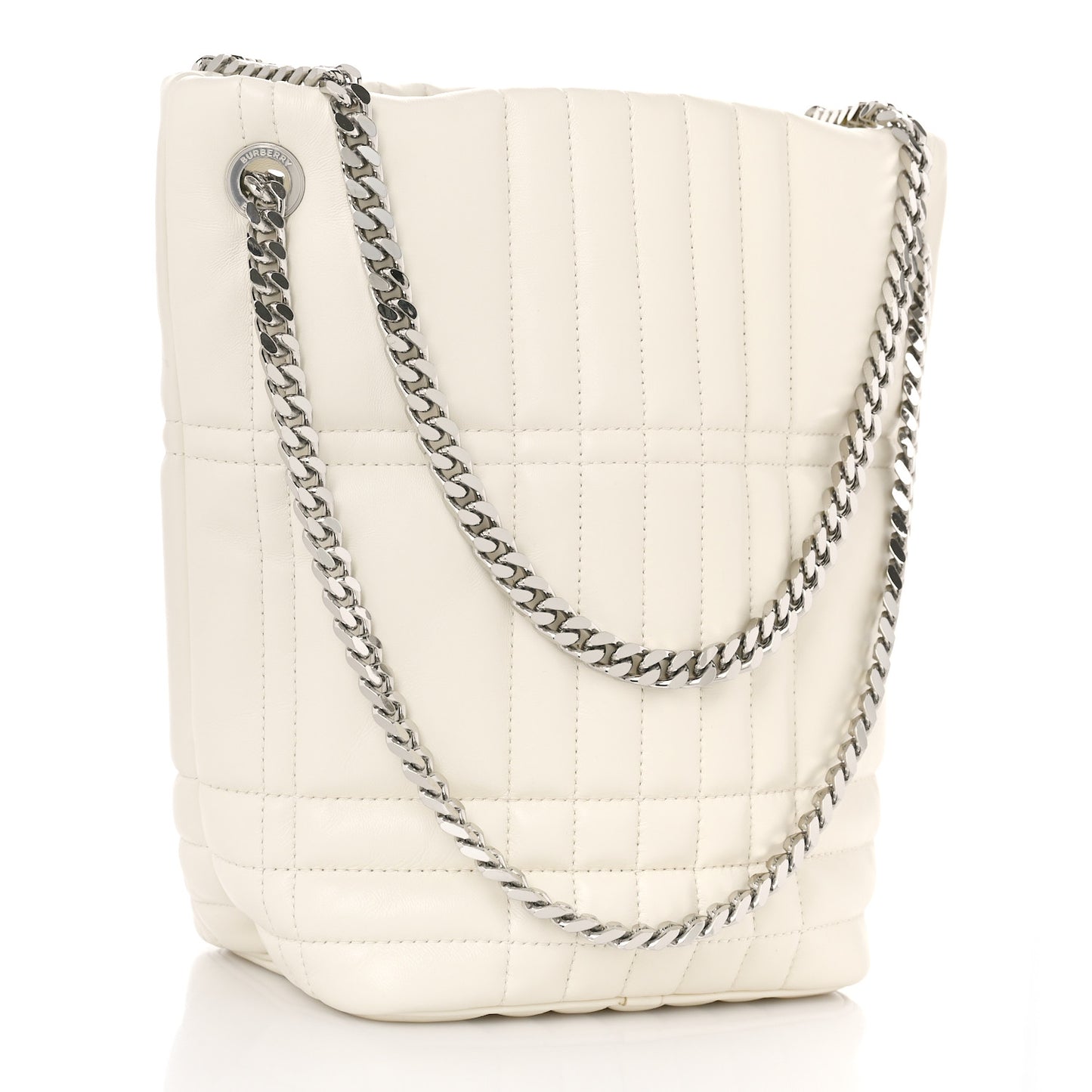 Lambskin Quilted Small Lola Bucket Bag Pale Vainilla